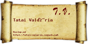 Tatai Valéria névjegykártya